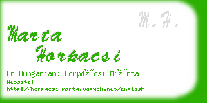 marta horpacsi business card